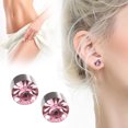 thumbnail image 6 of Trendy Non Piercing Earrings for Women Men Punk Simple Round Diamond Rhinestone Stud Earrings Therapeutic Jewelry Gift, 6 of 8