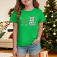 thumbnail image 2 of Ulanda Toddler Girl Christmas Shirt Kids Xmas Tshirt Cotton Short Sleeve Tee Top 2-10 Years (Green, 2-3 Years), 2 of 5
