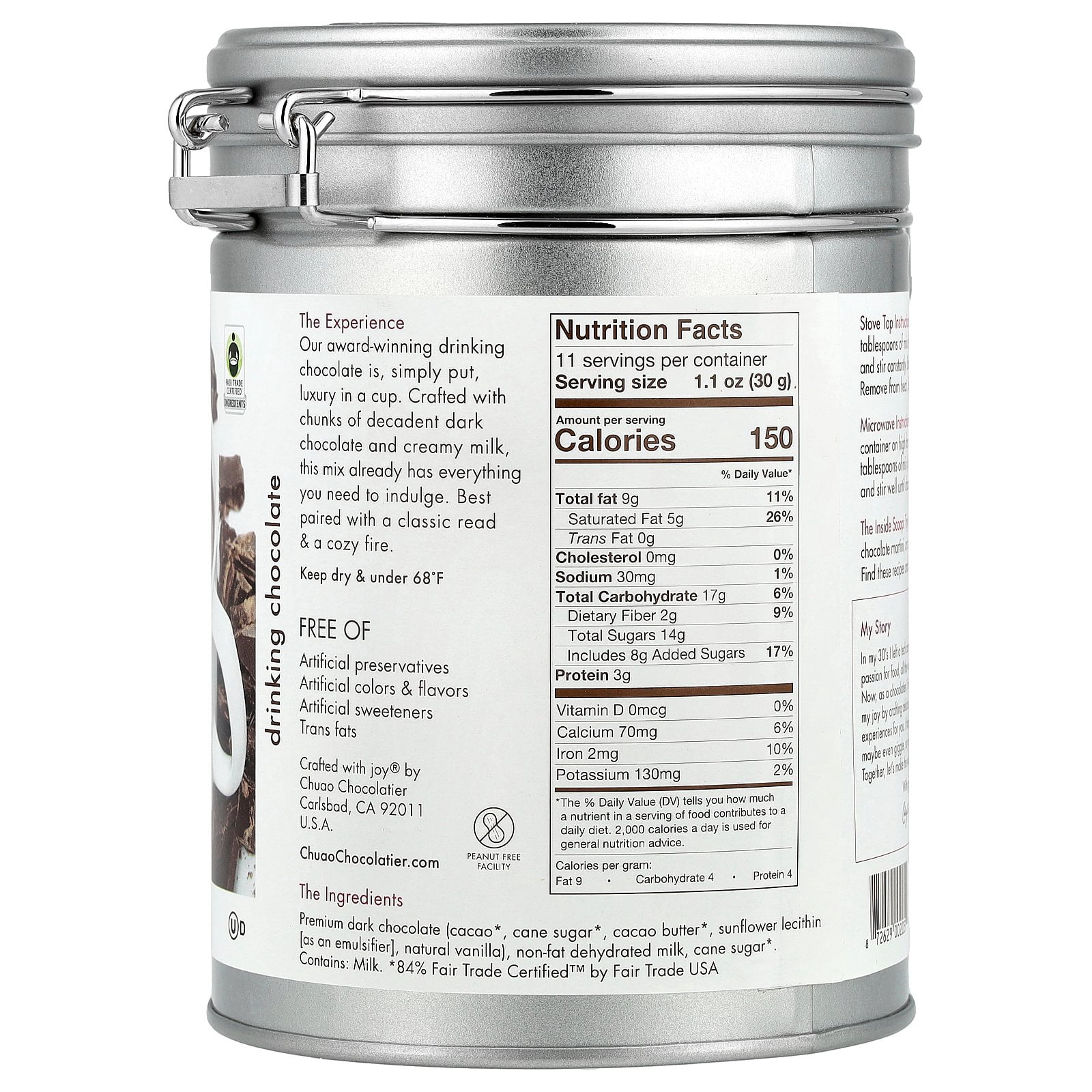 Chuao Chocolatier Drinking Chocolate, Deluxious Dark™, 12 oz (340 g)