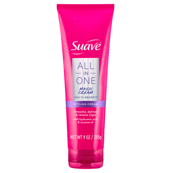 Suave All In One Magic Cream, 10-in-1 Frizz Control and Heat Protectant, Lightweight, Non-Greasy, 9 oz