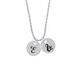 thumbnail image 2 of Delight Jewelry Silvertone Large Script Letter - E - 3/4'' Disc - Silvertone Script Initial Disc - & - Charm Necklace, 20"+3", 2 of 4
