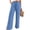 A_ Blue, variant on Nhthy Women's Trendy Summer Drawstring Waist Pants High Waist Pleated Wide Leg Casual Trousers Blue L
