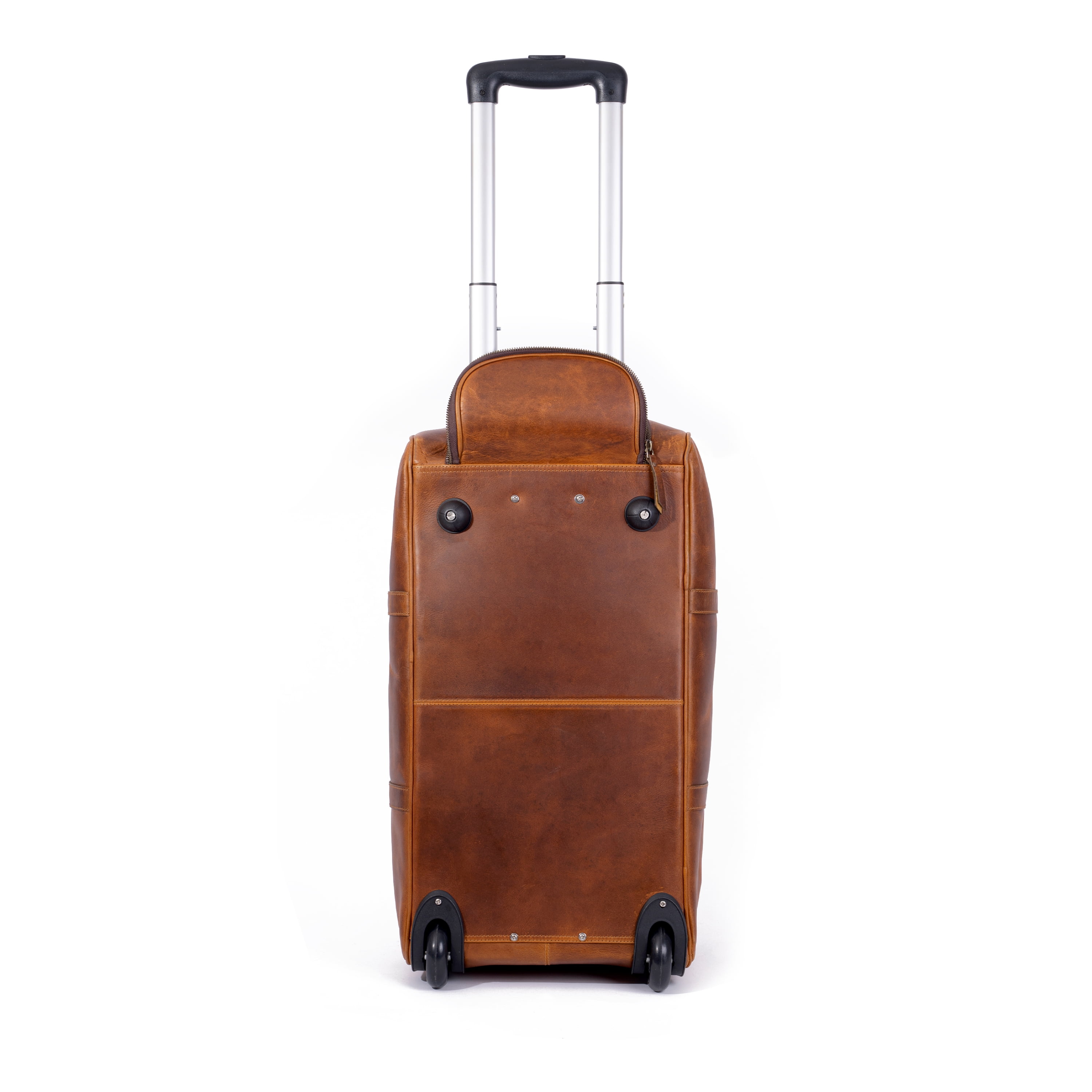Leather Duffel Bag with Trolley Sleeve, Travel Gym Sports Overnight Cabin Holdall