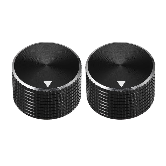 Perilla Estéreo, 25*6*15.5 mm Aleación de Aluminio, Perillas de Control de Volumen, Negro 2Pcs
