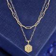 thumbnail image 2 of Collier Pendentif Imperméable Multi-Usage Lettre Brillante Collier en Or Superposé pour Cadeau, 2 of 7