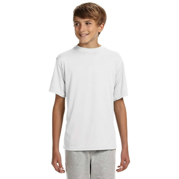 A4 Apparel NB3142 Youth Cooling Performance Crew Shirt - White - Small