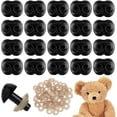 thumbnail image 1 of 60 narices de seguridad de plástico para manualidades con 60 espaciadores para hacer muñecos de peluche, marionetas, animales de peluche, color negro, 10 x 13 x 4 mm, 1 of 8