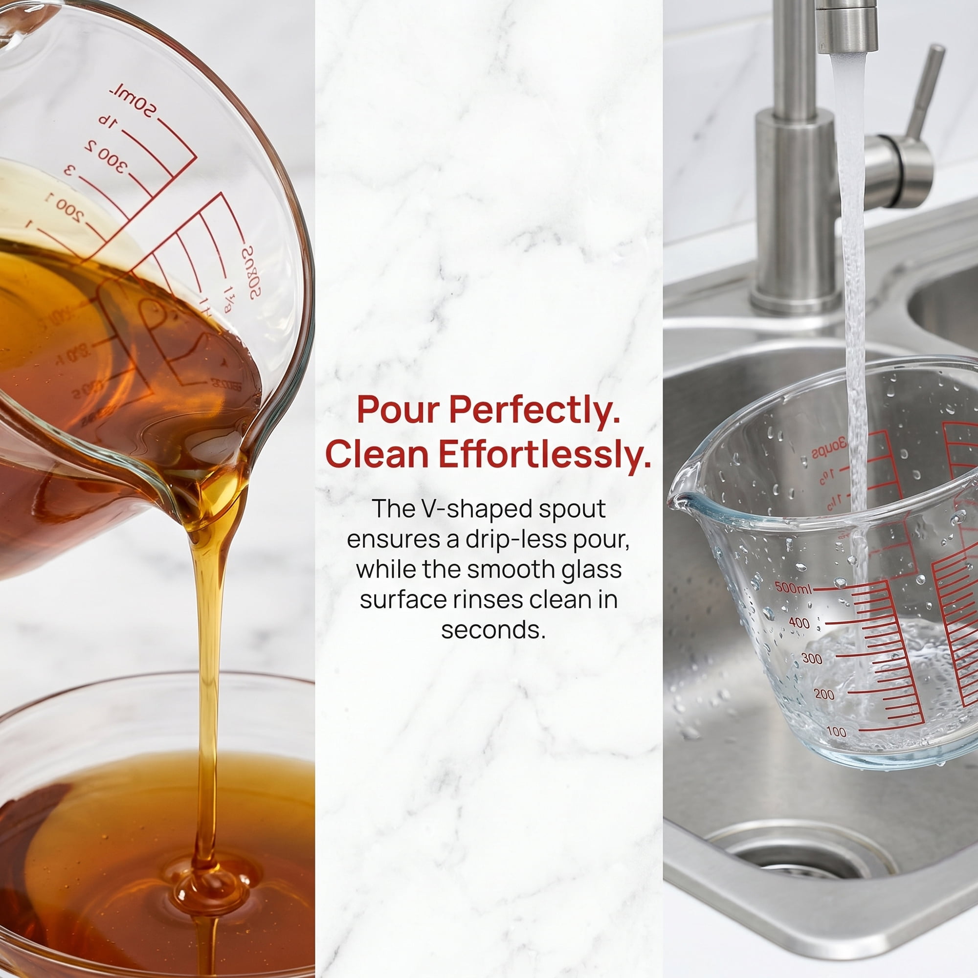 Unique Bargains Measuring Cup, 1 Cup Glass Measuring Cups for Kitchen Baking Clear  3PCS