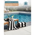 thumbnail image 6 of Casa Platino Beach Stripe Towels - 2 Pack Cotton Pool Towels for Adults, Qick Dry, Soft & Highly Absorbent Beach towel Set for Travel & Vacation - Grey, 6 of 9
