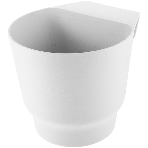 TABLZONE Balcony Railing Planter Box White Plastic Hanging Planter for Outdoor Display 1Pack
