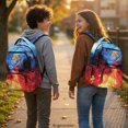 thumbnail image 3 of Psesaysky Artistic Water and Fire Design Zaino per ragazze with Breathable, Durable Lightweight 17 Inch Backpack for Girls for Daily Use School, 3 of 9