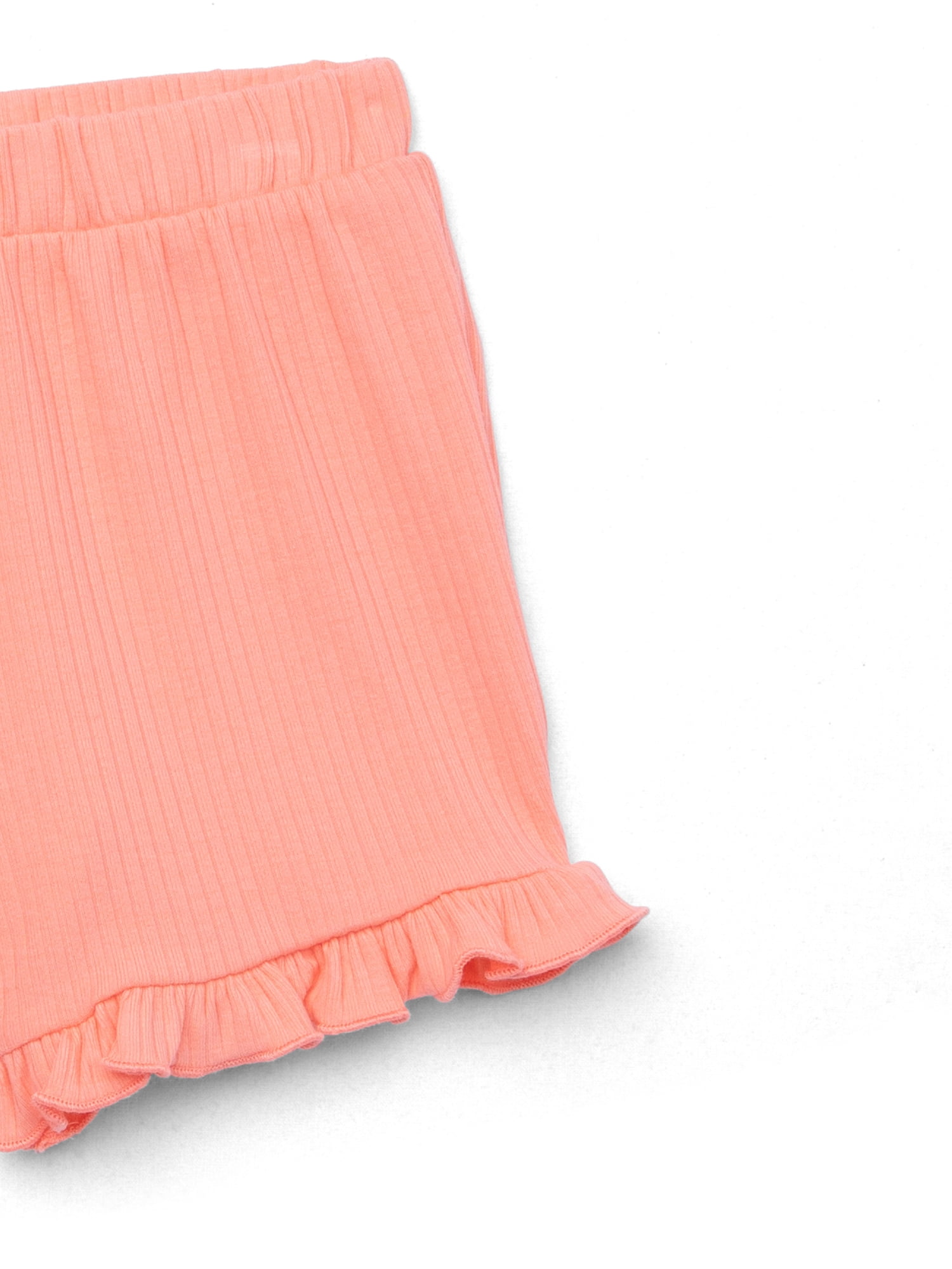 Garanimals Toddler Girl Ruffle Solid Rib Shorts, Sizes 18M-5T