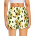 thumbnail image 4 of Running Shorts for Women, Sunflowers butterfly yellow checkered Workout Athletic Shorts with Pockets, Lounge Yoga Shorts Women, 4 of 7