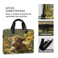 thumbnail image 4 of 16" Laptop Briefcase for Work Travel Laptop Shoulder Bag Carrying Handbag Laptop Case Cow Lying in Sunflowers, 4 of 8