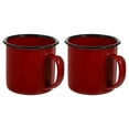 thumbnail image 5 of Troglfold Milk Cup Camping Mug Coffee Cup: 2pcs Enamel Campfire Tea Cups for Hiking Red,2.56"X2.56"X2.36", 5 of 10