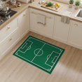 thumbnail image 2 of ODIKA 3'x5' Washable Accent Rug Athletic Field Theme With Corner Arcs And Halfway Line Details for Bedside, Nursery Room, Pet Friendly & Non-Shedding, 2 of 7