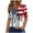 Blue(Style 160), variant on Summer Women Tops, Ladies Short Sleeve V Neck Button Casual Independence Day Printed T-Shirt Blouses