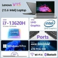 thumbnail image 3 of Lenovo V15 G4 15.6" Business Laptop, FHD Anti-Glare Display, Intel 10-Core i7-13620H (Beat Ultra 7 255U),16GB RAM, 512GB SSD, WiFi 6, Bluetooth 5.2, Windows 11 Home, with 5ave 6-in-1 Accessory Kit, 3 of 8