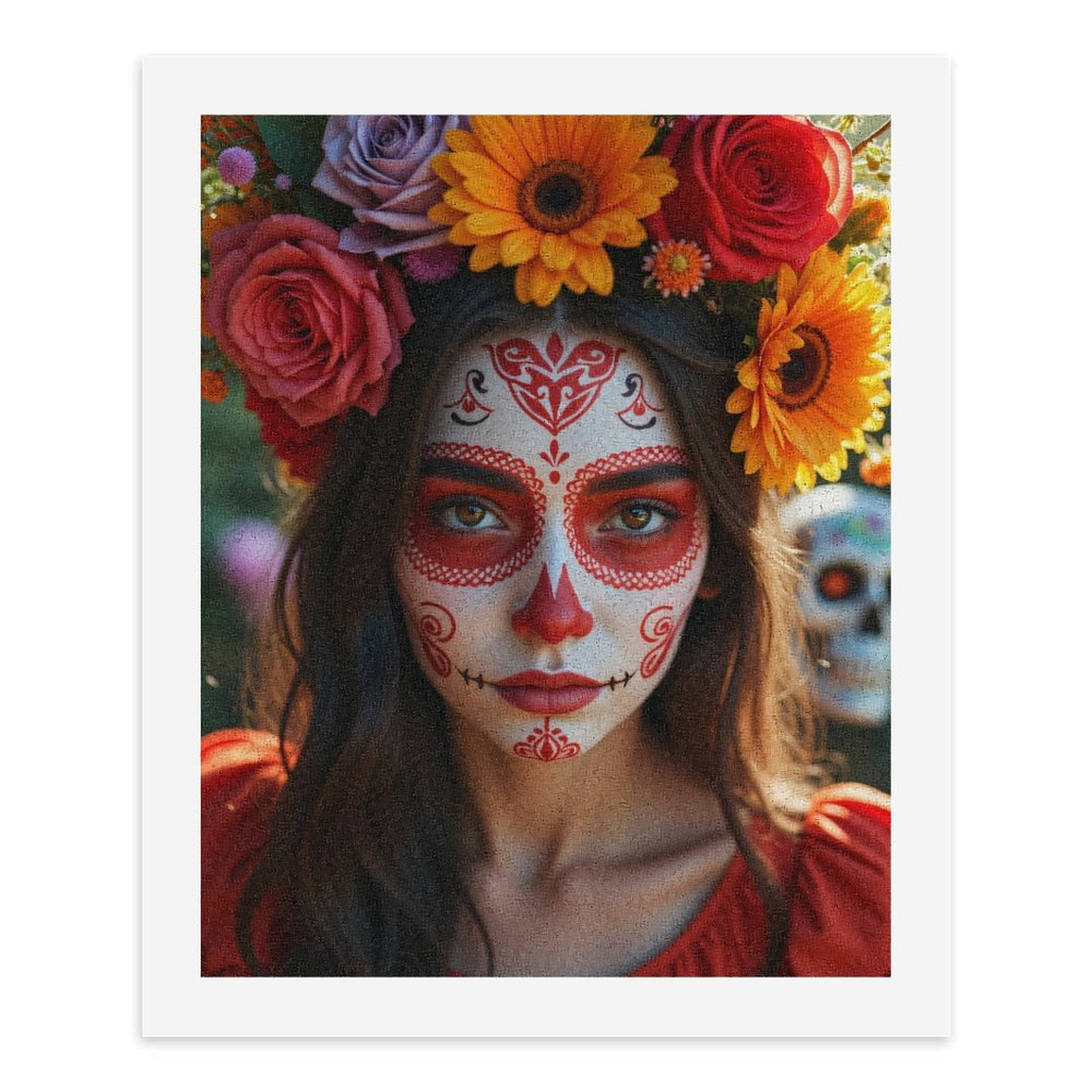 Paint By Numbers Kit for Adults Beginner - Colorful Floral Face Art Festival DIY Canvas Painting Kits for Adults, Frameless Paint By Number for Adults for Home Wall Decor 16x20 Inch