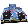 thumbnail image 3 of PiccoCasa 3 Piece Kids Duvet Cover Bedding Set Monsters Pattern Twin, Blue and Black, 3 of 6