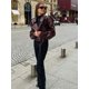 thumbnail image 5 of Chaqueta de cuero con cuello de solapa para mujer, abrigo corto ajustado de manga larga, color rojo, ropa de calle para fiesta, novedad de 2024, 5 of 5