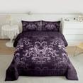 thumbnail image 2 of jejeloiu Ancient Damask Jacquard Bedding Comforter Set,Vintage Victorian Baroque Twin Comforter Sets,Purple Bohemian Butterflies Bedding Set For Kids,Microfiber Bedroom Decor Reversible,2 Pieces, 2 of 8