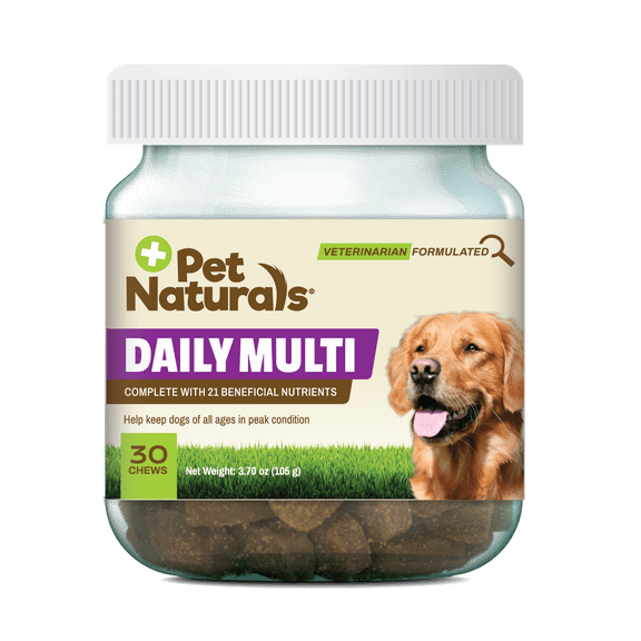 Pet Naturals Daily Overall Wellbeing Multivitamin Soft Chews for Dogs, Vegetable Flavor 30 Count Jar