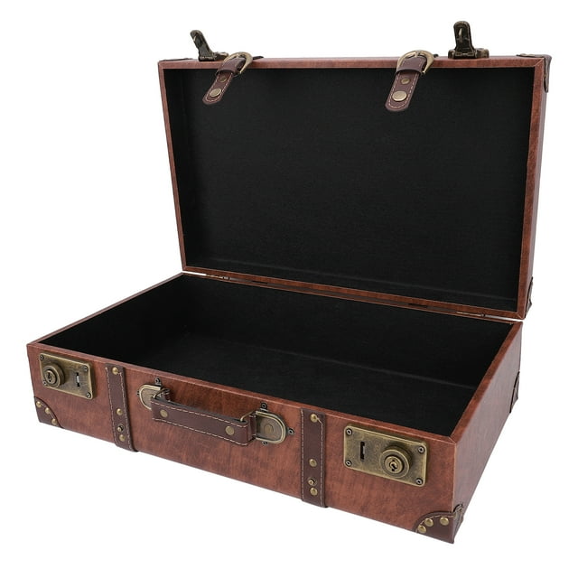Old Suitcase, Decorative Vintage Suitcase Rectangular Large Capacity Exquisite Craftsmanship for Photo Props and Luggage