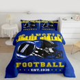thumbnail image 2 of Manfei Kids American City Queen Comforter Set, Soccer Lover Bedding Sets, Rugby Sports Competition Reversible Bedding Comforter Set, Microfiber Bedroom Decor, 3pcs, 2 of 6