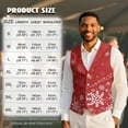 thumbnail image 7 of Yuyamidu Red Snowflake Men's Formal Vest Set Slim Fit Waistcoat for Wedding Prom Party Mens Suit Vest Christmas Tuxedo Vests Size 3XL, 7 of 7