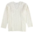thumbnail image 1 of Calvin Klein Womens Chain Stitch Pullover Sweater natural 0X, 1 of 2
