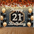 thumbnail image 3 of Gold Black Theme 21st Birthday Banner Sparkle Design Display Balloon Decor Star Pattern Milestone Celebration Backdrop for 21st Birthday Party Adult Celebration Photo Shoot Prop, 3 of 9