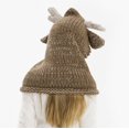 thumbnail image 5 of Gorros de lana para niños y mujeres, capas de alce de animales, gorros, baberos de ganchillo, guantes, dos juegos (café oscuro), 5 of 5