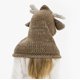 thumbnail image 5 of Gorros de lana para niños y mujeres, capas de alce de animales, gorros, baberos de ganchillo, guantes, dos juegos (café oscuro), 5 of 5