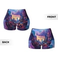 thumbnail image 6 of Yiaed Taxi Colorful Town Print Women's Athletic Shorts Running Shorts Sporty Short High Waisted Elastic Workout Shorts for Yoga Gym Running & Sports -Small, 6 of 8