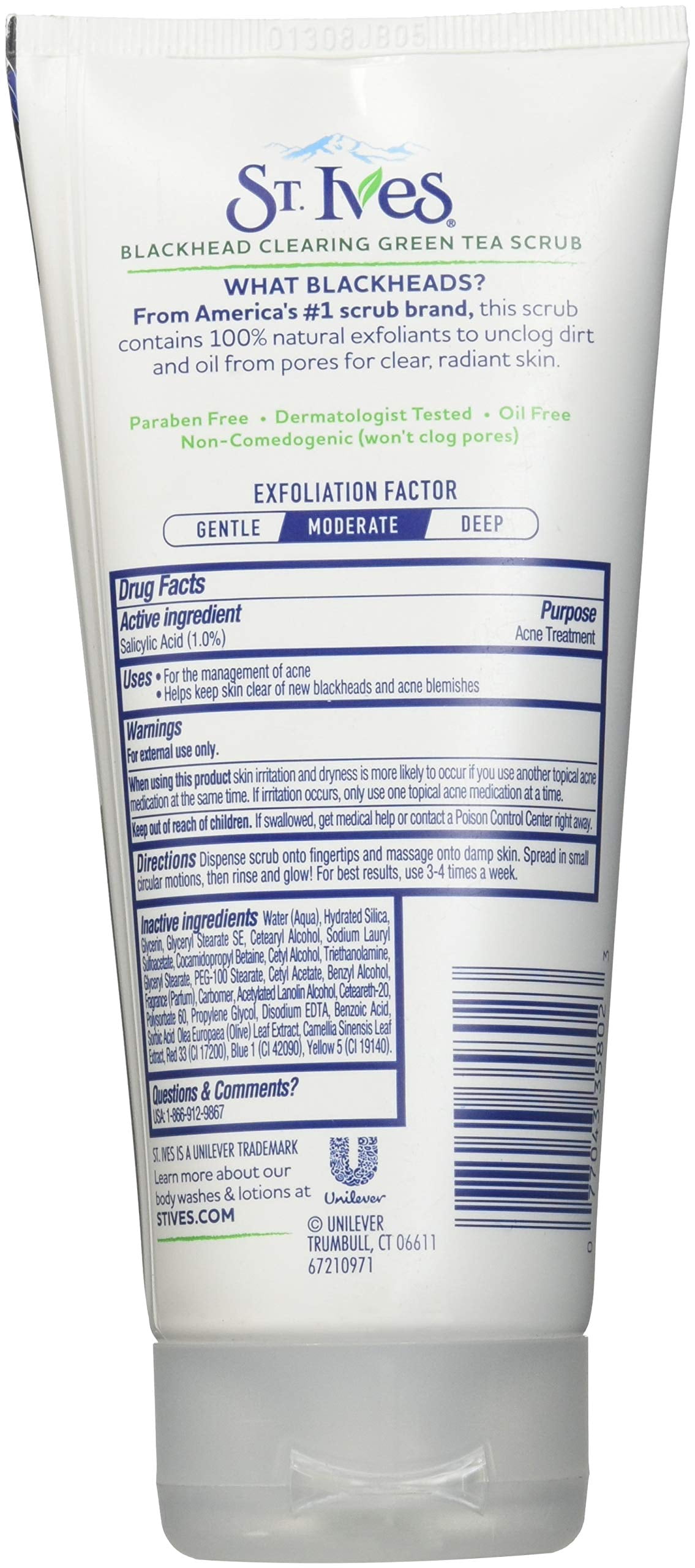 St. Ives Blackhead Clearing Face Scrub Green Tea 6 oz(Pack of 3)