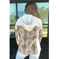 thumbnail image 2 of Women's Gray Aztec Patchwork Hooded Shacket for Daily Wear [ZhiHiMeRi] | XL, 2 of 10