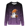 thumbnail image 4 of Heisall Womens Hoodies Halloween-themed Sparkling Print Round Neck Long Sleeve Fleece-lined Casual Sporty Fashion Sweatshirts, 4 of 9