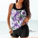 thumbnail image 2 of Trajes de Baño Modestos para las Mujeres Traje de Baño de Eslinga de Impresión de Hojas de Flores Multicolores, Cintura Alta Y Tops de Traje de Baño de Apoyo para las Mujeres, 2 of 6