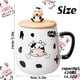 thumbnail image 2 of Cute Cow Coffe Mug with Cover and Spoon, Ceramic Cow Coffee mug, 420ml Kawaii Cow Mugs, 3D Animal Cow Mug Prefect Gifts For Boys(Angry Cow), 2 of 5