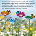 thumbnail image 5 of Uxcell 2-Pack Bee Watering Stations, 64cm/25 Inch Iron Bee Bath for Garden Water Feeder, Colorful Butterfly Bath Bowl for Outdoor/Garden/Yard Decor [Rose Red/Green], 5 of 6