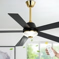 thumbnail image 2 of Bella Depot 52" Modern Black Ceiling Fan 6-Speed Reversible with Light and Remote Control, 2 of 14