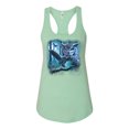 thumbnail image 2 of Wild Bobby, Owl Flying at Nihght In Front of the Moon Animal Lover Ladies Racerback Tank Top, Mint, X-Large, 2 of 3