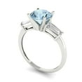 thumbnail image 2 of 2 ct Round Cut Natural Swiss Blue Topaz 3 Stone 18K White Gold Womens Engagement Ring, 2 of 5