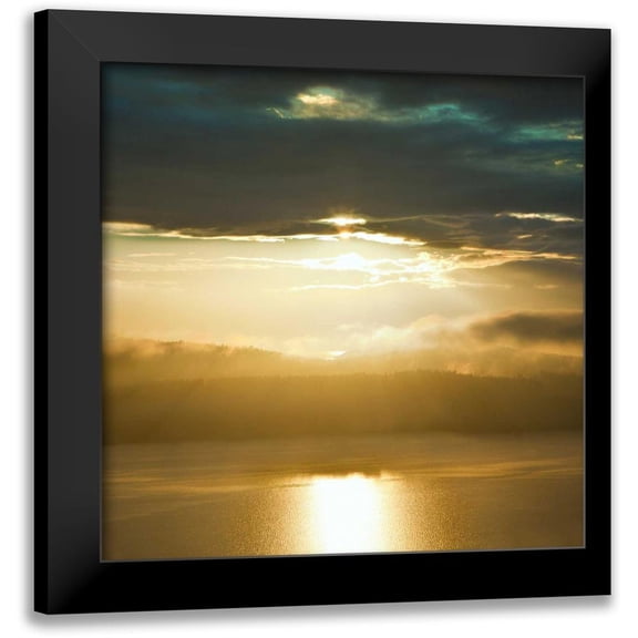 Miamee, Golie 12x12 Black Modern Framed Museum Art Print Titled - Orcas Sunset 1