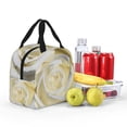 thumbnail image 4 of Yiaed White Rose Print Insulated Lunch Bag Reusable Cute Tote Lunch Box, Leakproof Cooler Lunch Bags for Work Office Travel School Picnic, 4 of 5