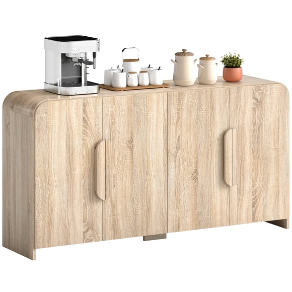 HOMCOM Buffet, Armoire Moderne de 62 Pouces avec Portes à Fermeture en Douceur