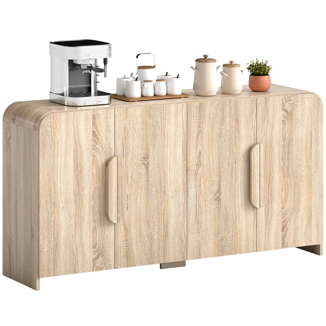 HOMCOM Buffet, Armoire Moderne de 62 Pouces avec Portes à Fermeture en Douceur