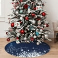 thumbnail image 4 of Christmas Tree Skirt Blue Winter Snowflake Christmas Tree 36 Inch for Xmas New Year Nightmare Before Christmas Decorations Lobby (Deep Sapphire,48inch), 4 of 6