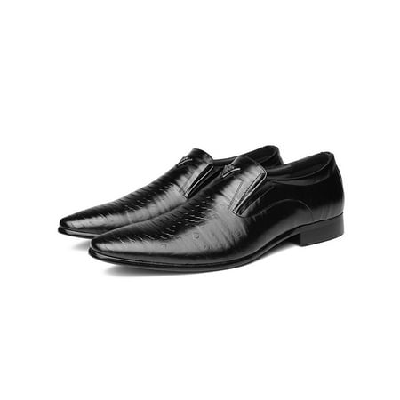 

SIMANLAN Mens Dress Shoes Slip On Oxfords Business Loafers Wedding Glossy Shoe Office Square Toe Loafer Black 6